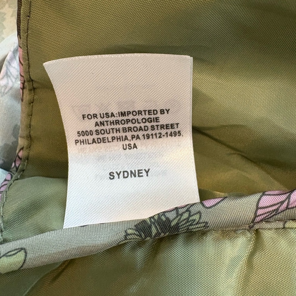 Anthropologie NWT Green Floral Quilted Ruffle Vest Tie Detail OS One Size NEW - Picture 11 of 11